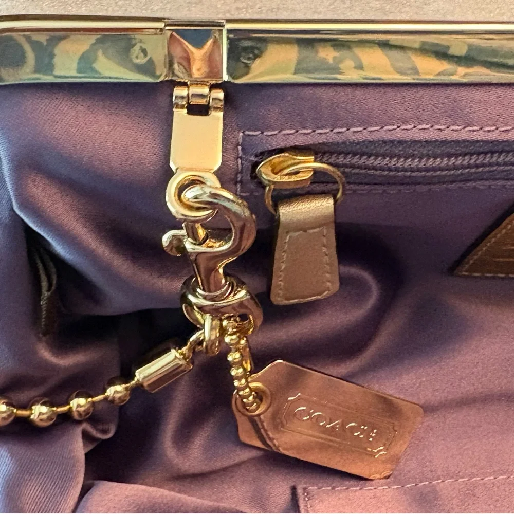 Coach-Darcy  Embossed Python Clutch - Picture 3 of 12